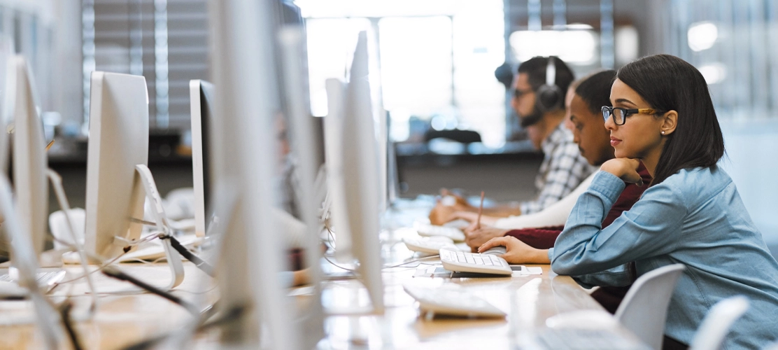 People working in the office with computers