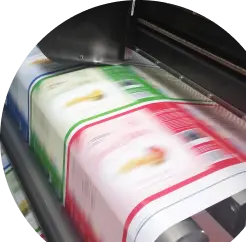 Photo of printer showing labels