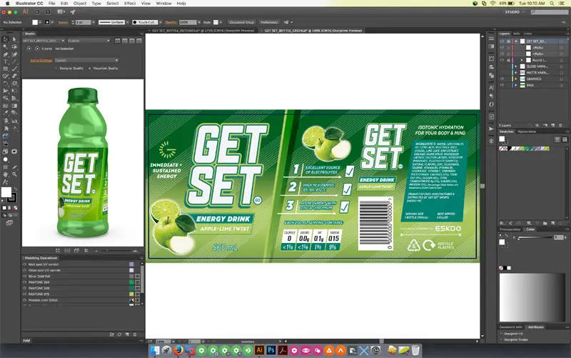 Screenshot of Packaging design in Studio