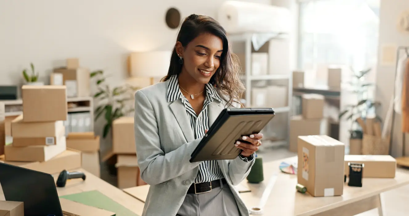 Young woman with a tablet in her hand