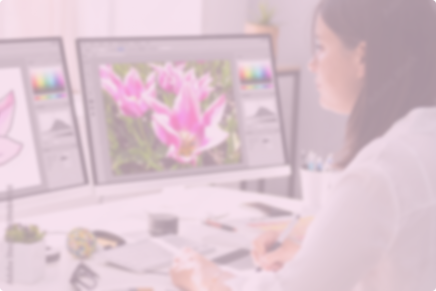 Woman sitting in front of computer