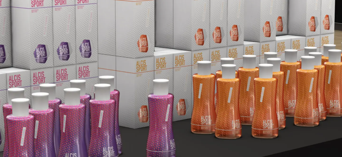 3d render of packaging sports bottles