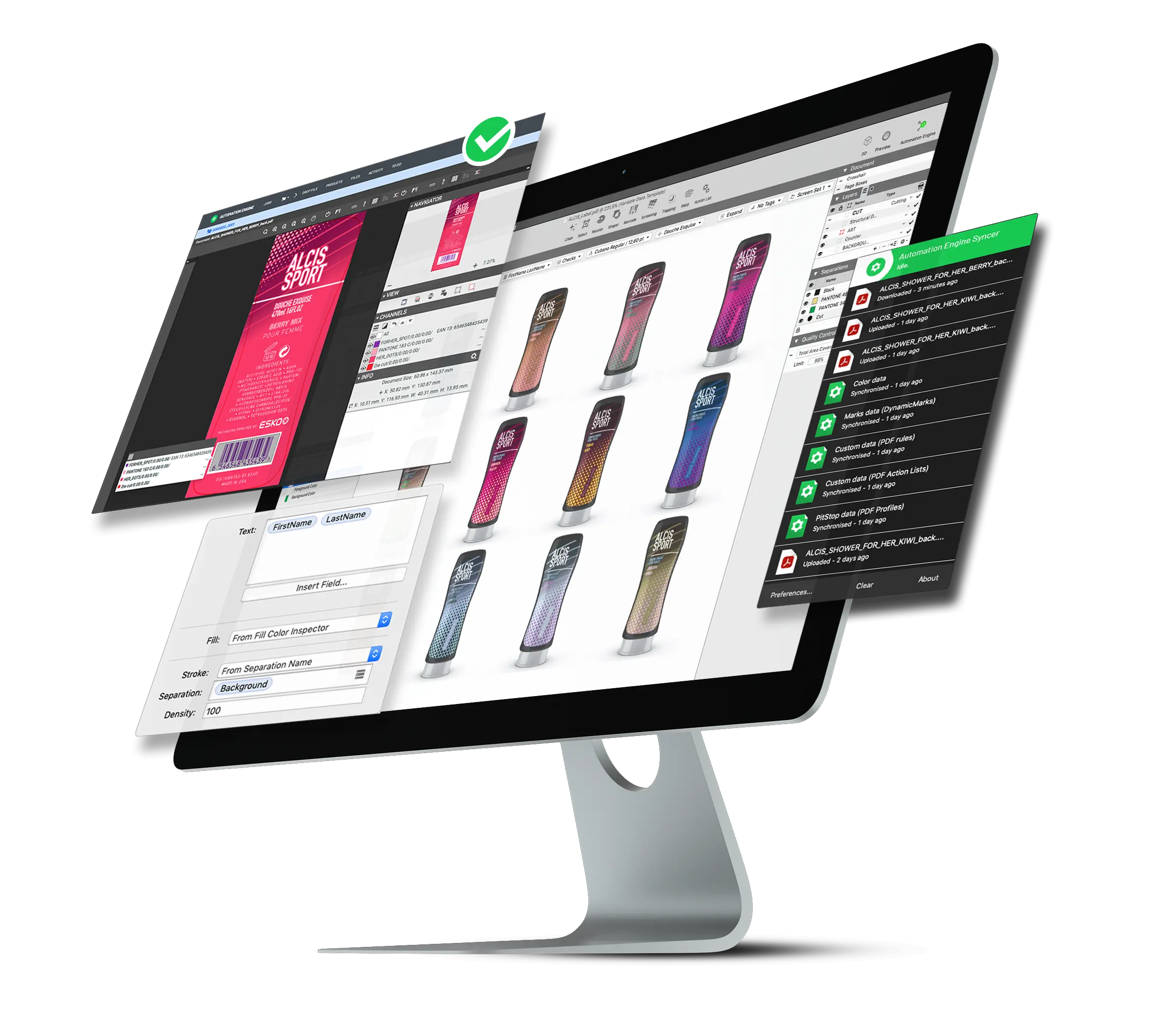 Monitor with designs on a screen