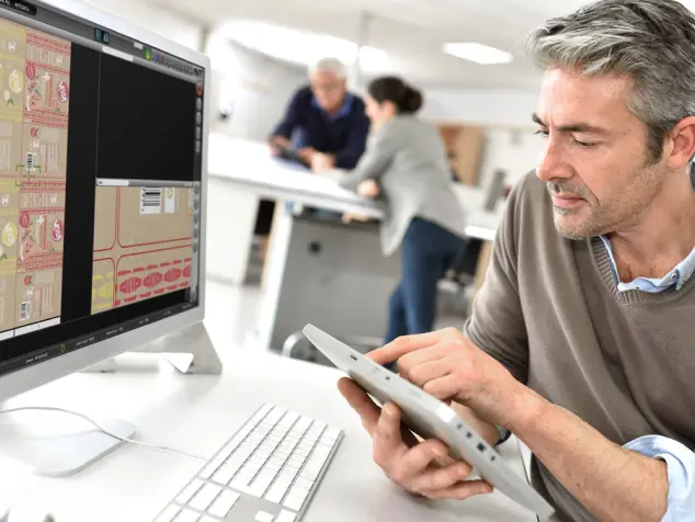 Man with a tablet in his hand