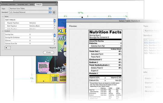 screenshot of nutrition facts on a label