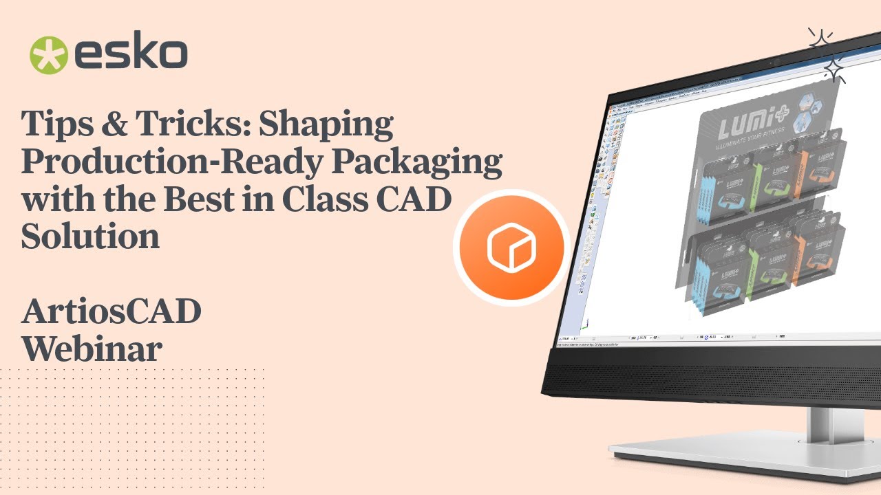 Thumbnail for webinar replay titled, "Tips & Tricks Shaping Production Ready Packaging with the Best in Class CAD Solution"