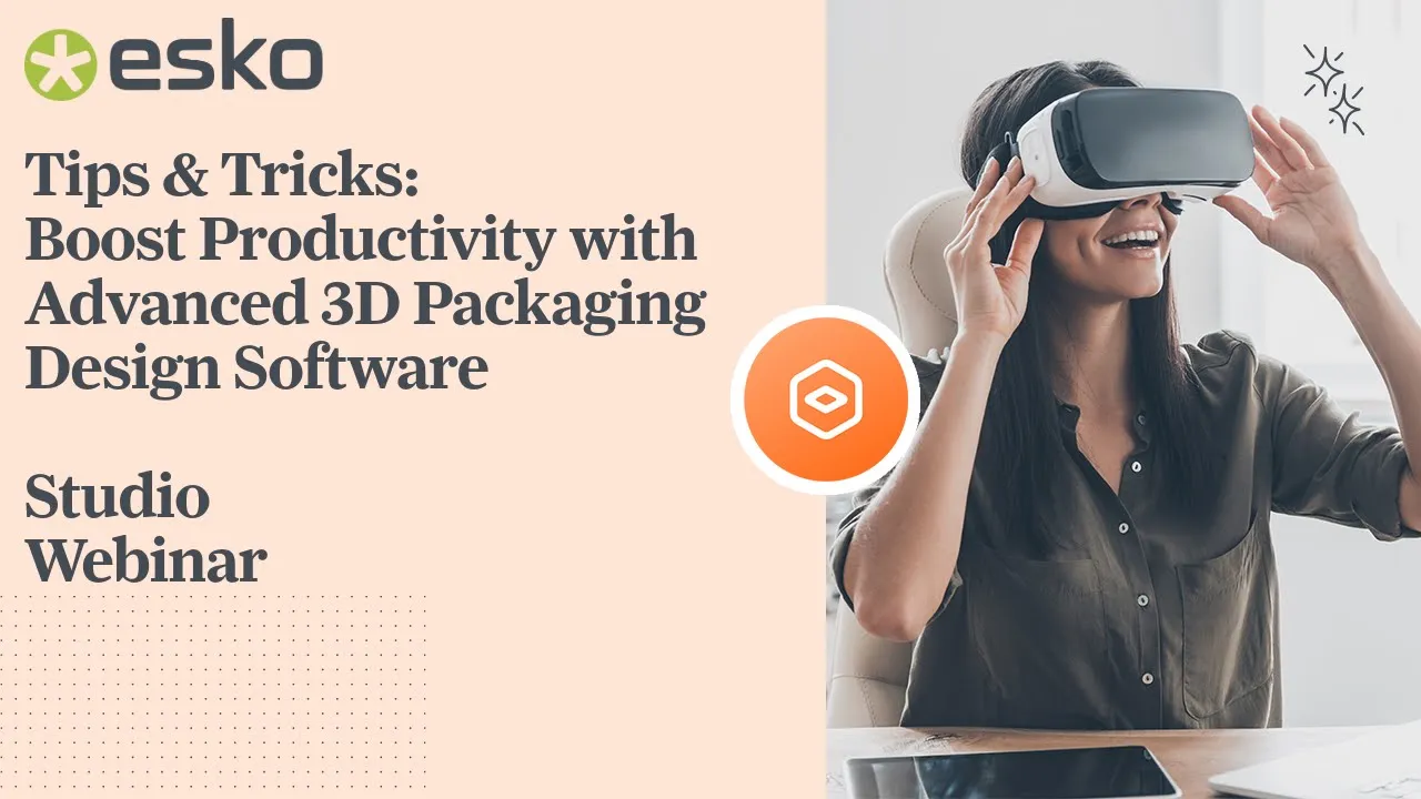 Thumbnail for webinar replay titled, "Tips & Tricks: Boost productivity with advanced 3D Packaging Design Software"